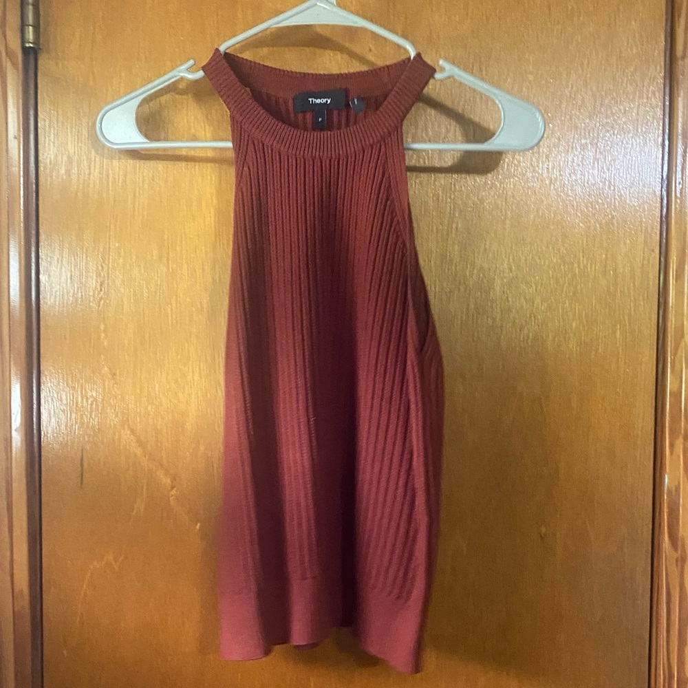 Theory Rust Colored Sweater Tank Size Small